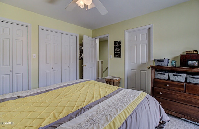 523 Orchard Valley Way Unit 432, Sevierville, TN 37862 - carpeted bedroom featuring multiple closets and a ceiling fan