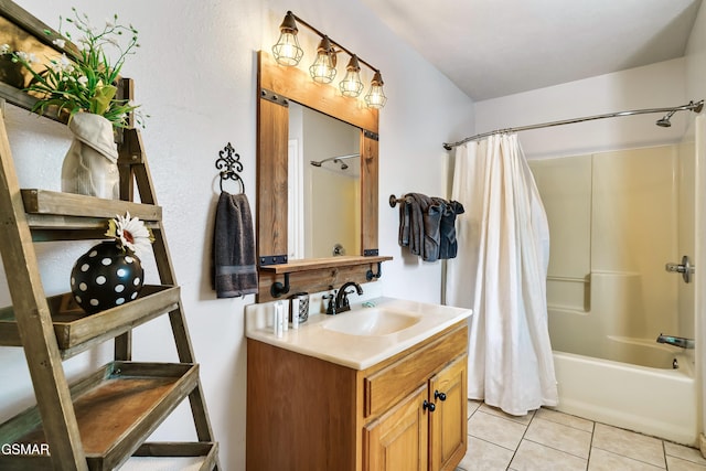 3230 Cove Creek Way, Sevierville, TN 37862 - bathroom with shower / tub combo, vanity, and tile patterned floors