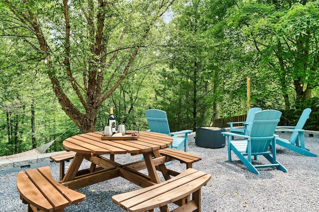 3230 Cove Creek Way, Sevierville, TN 37862 - view of patio / terrace featuring a fire pit and outdoor dining space