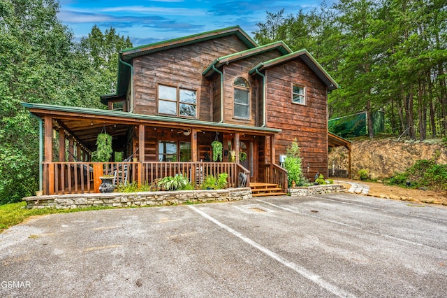 front of property with a porch