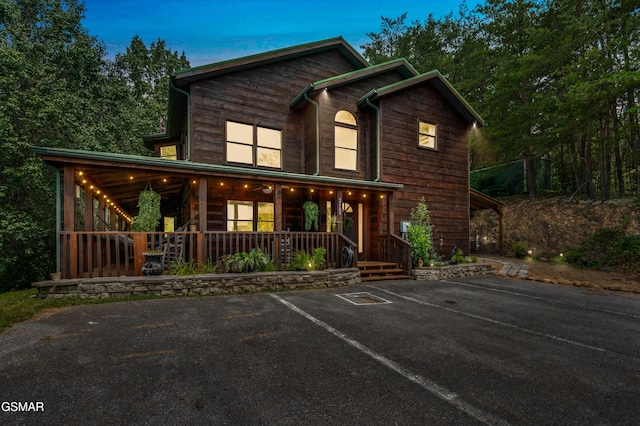 view of front of property with a porch