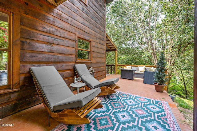 view of patio featuring an outdoor living space