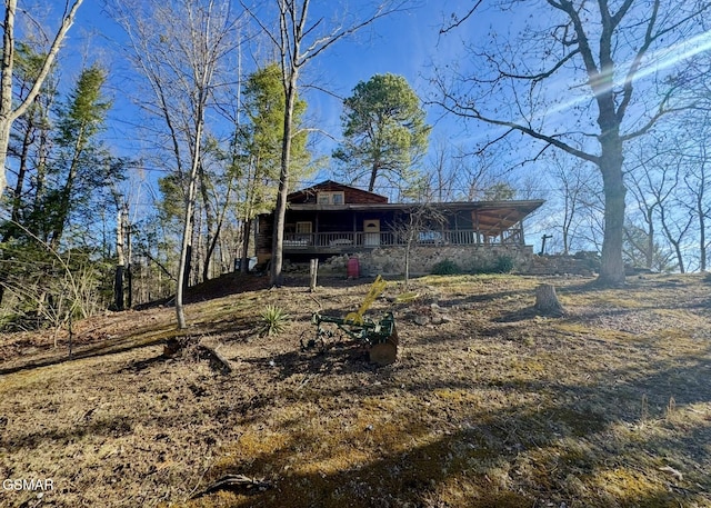 exterior space with covered porch