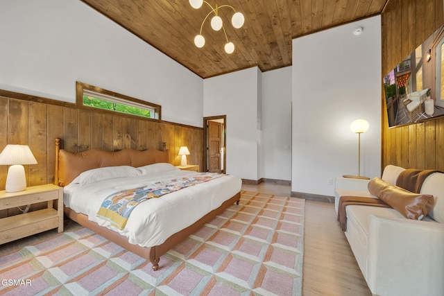 1924 Pine Ct, Sevierville, TN 37876 - bedroom with wooden ceiling, wooden walls, and wood finished floors