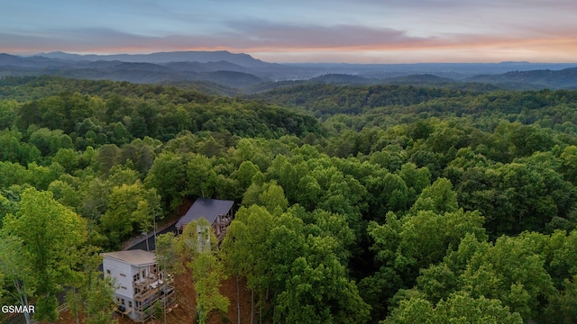 1924 Pine Ct, Sevierville, TN 37876 - aerial view of property and surrounding area featuring a heavily wooded area and mountains