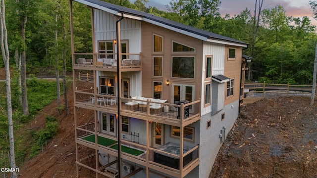 1924 Pine Ct, Sevierville, TN 37876 - back of property featuring a balcony, board and batten siding, and a deck
