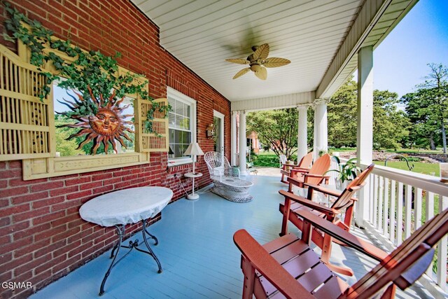 294 Clifton Heights Rd, Newport, TN 37821 - view of patio with a porch and a ceiling fan