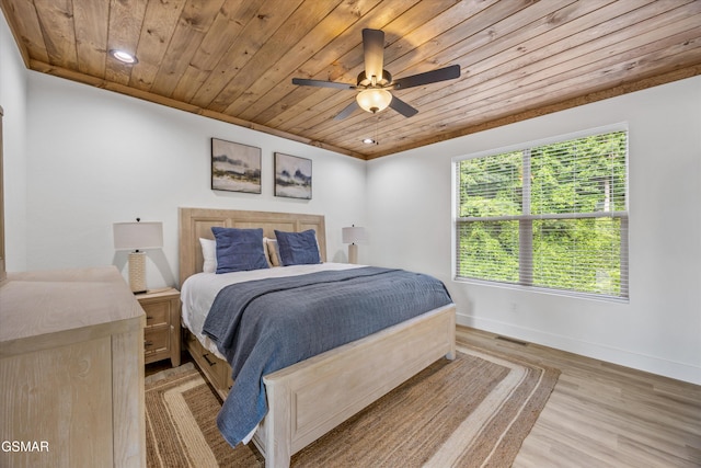 284 Laurel Oaks Way, Gatlinburg, TN 37738 - bedroom featuring wood ceiling, light wood-type flooring, recessed lighting, and a ceiling fan