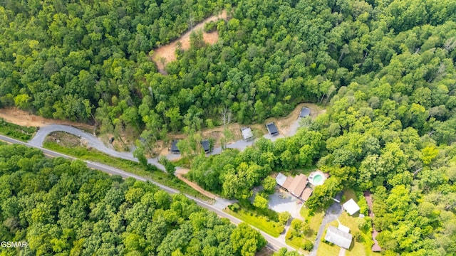 5145 E Parkway Pkwy, Cosby, TN 37722 - aerial view of property's location featuring a heavily wooded area and property boundaries highlighted