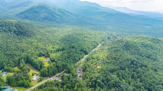 5145 E Parkway Pkwy, Cosby, TN 37722 - aerial overview of property's location featuring a forest and a mountainous background