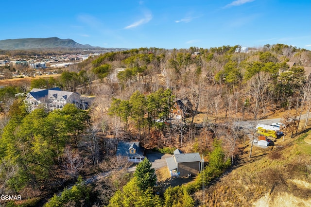 bird's eye view featuring a mountain view