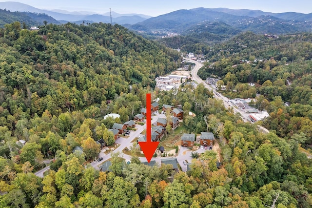 aerial view featuring a mountain view