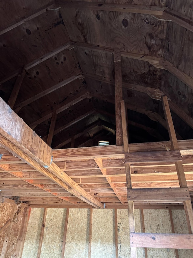 view of unfinished attic