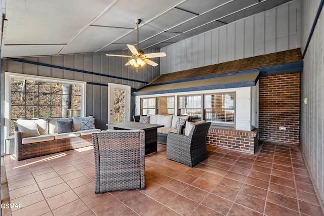 view of patio / terrace with an outdoor hangout area and ceiling fan