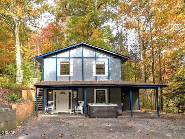 view of front of home with central AC