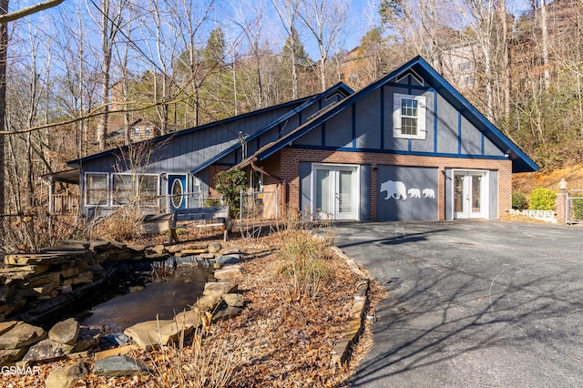 view of front of property featuring french doors