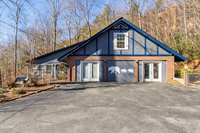 view of front of home featuring french doors