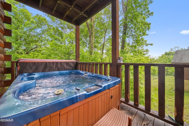 368 Oak Lake Dr, Sevierville, TN 37876 - deck featuring a hot tub