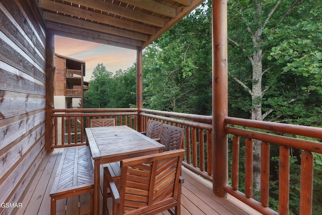 view of deck at dusk