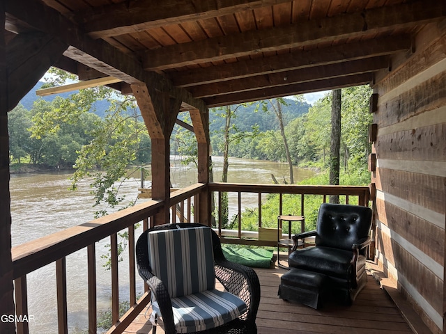 864 Fugate Rd, Del Rio, TN 37727 - wooden deck featuring a water view