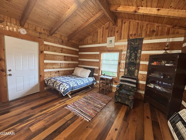 864 Fugate Rd, Del Rio, TN 37727 - bedroom with wood-type flooring, wood ceiling, and wood walls