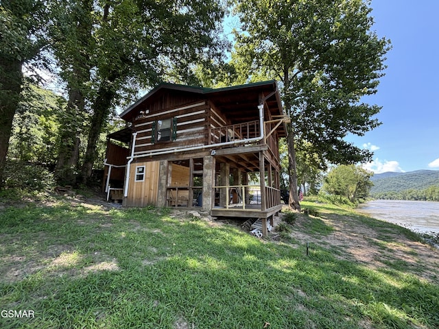 864 Fugate Rd, Del Rio, TN 37727 - rear view of property with a water view and a yard