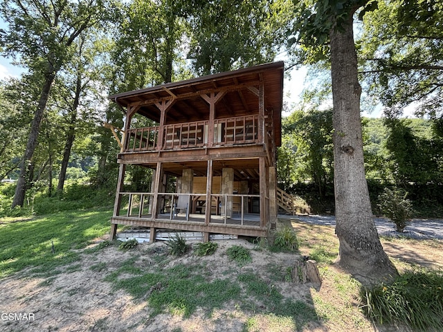 864 Fugate Rd, Del Rio, TN 37727 - view of front of property featuring stone siding and a deck
