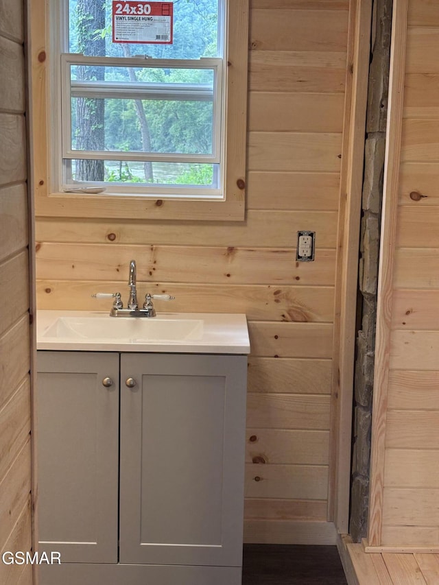 864 Fugate Rd, Del Rio, TN 37727 - bathroom with wooden walls and vanity
