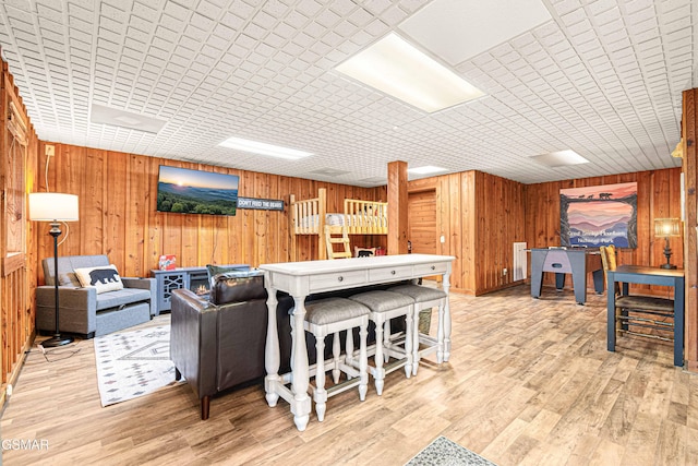 3115 E E Pkwy, Gatlinburg, TN 37738 - living area with light wood-type flooring and wood walls