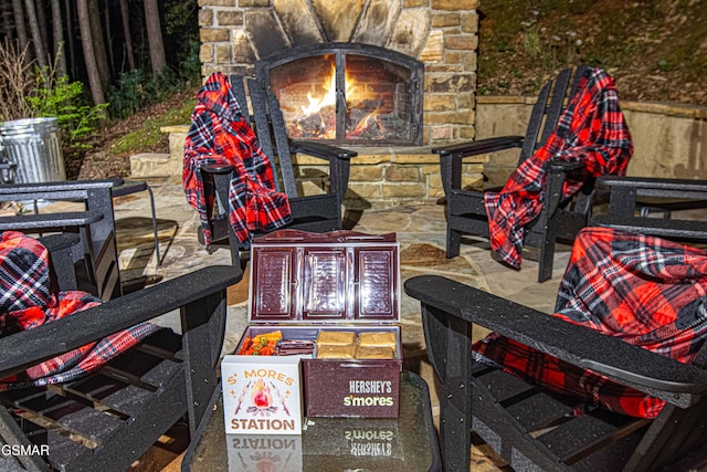 3115 E E Pkwy, Gatlinburg, TN 37738 - view of patio with an outdoor stone fireplace
