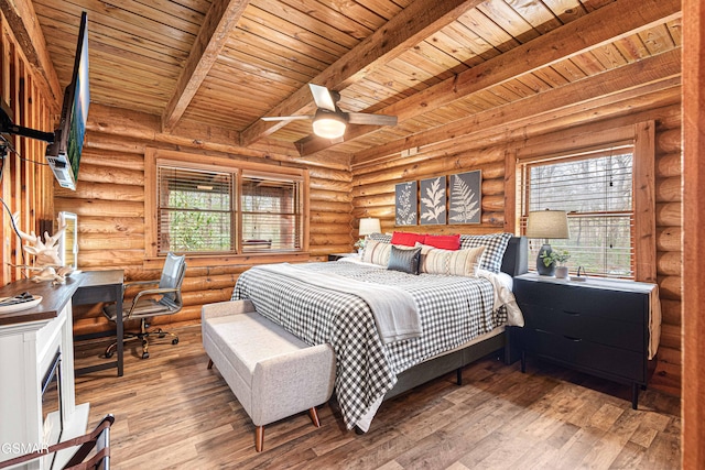 3115 E E Pkwy, Gatlinburg, TN 37738 - bedroom featuring wood ceiling, multiple windows, and wood finished floors