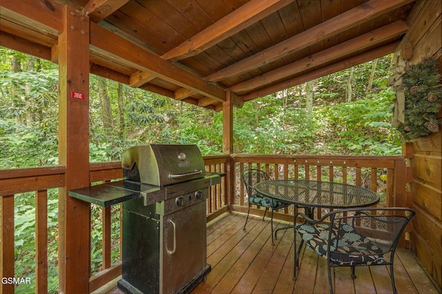 deck with area for grilling