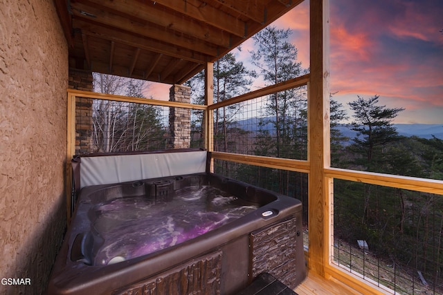 2862 Indigo Ln, Sevierville, TN 37862 - wooden deck featuring a hot tub