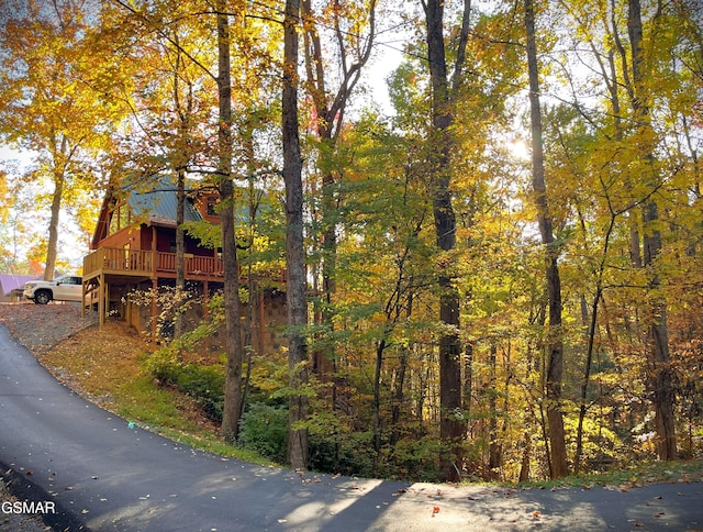 exterior space featuring a wooden deck