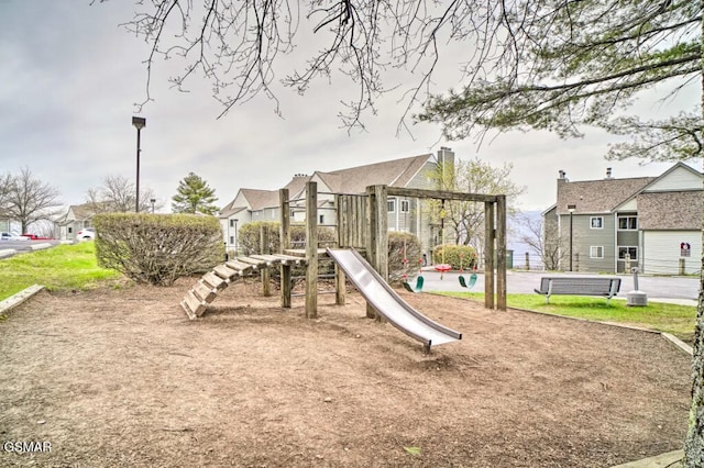 community playground with a residential view