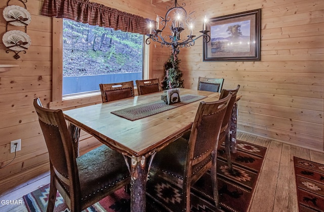 3050 Headrick Dr, Sevierville, TN 37862 - dining area featuring wood walls and a chandelier