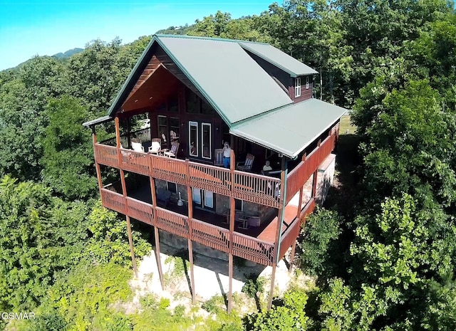 2851 Indigo Ln, Sevierville, TN 37862 - exterior space with a forest view and a deck