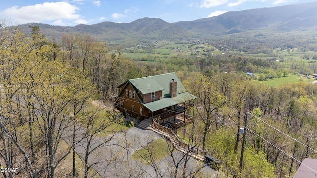 2851 Indigo Ln, Sevierville, TN 37862 - birds eye view of property with a mountain view and a wooded view