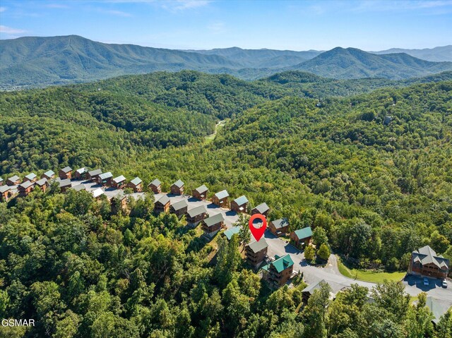 aerial view featuring a mountain view