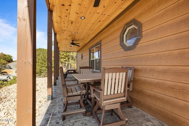 view of patio featuring a porch