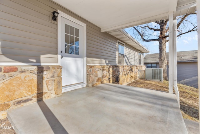 view of patio / terrace featuring central AC unit