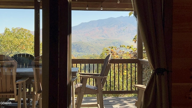 room details with a mountain view