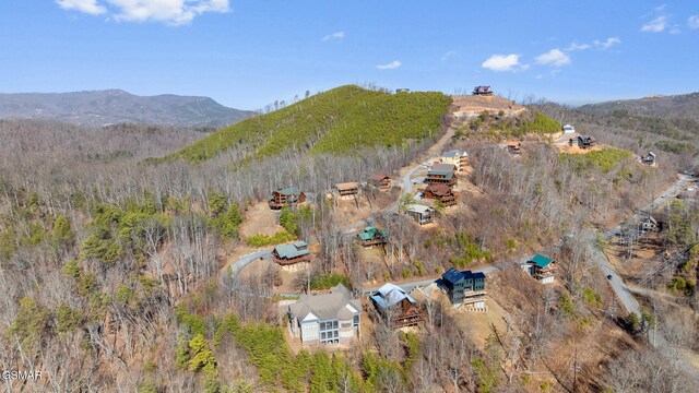 aerial view featuring a mountain view