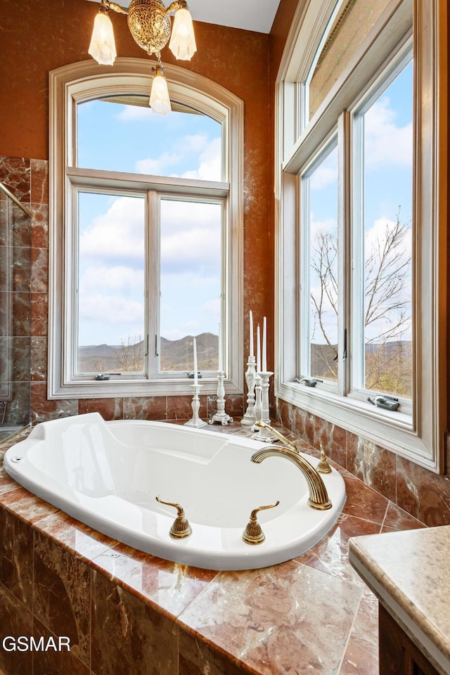 full bathroom with plenty of natural light and a bath