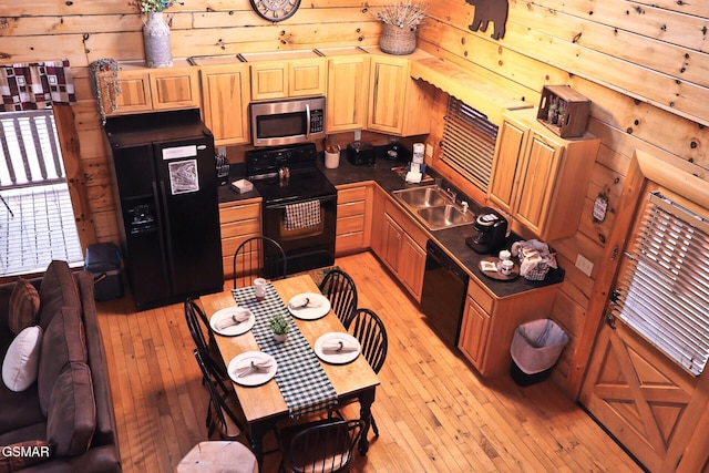 1946 Cougar Crossing Way Bear Country Retreat, Bear Country Retreat, Sevierville, TN 37862 - kitchen with light wood-type flooring, black appliances, and a sink