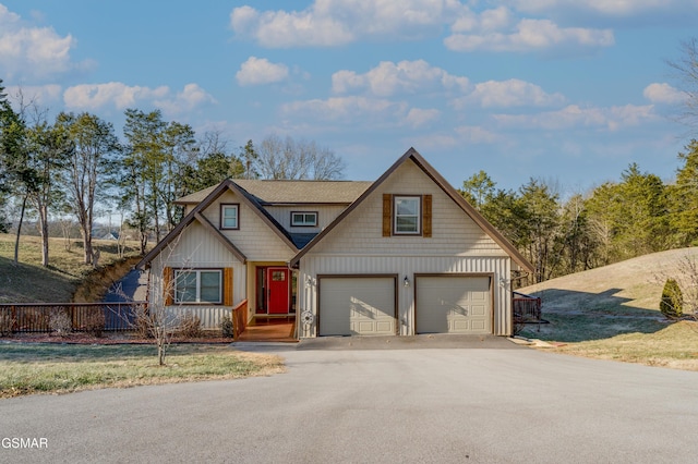 view of front of home with a garage