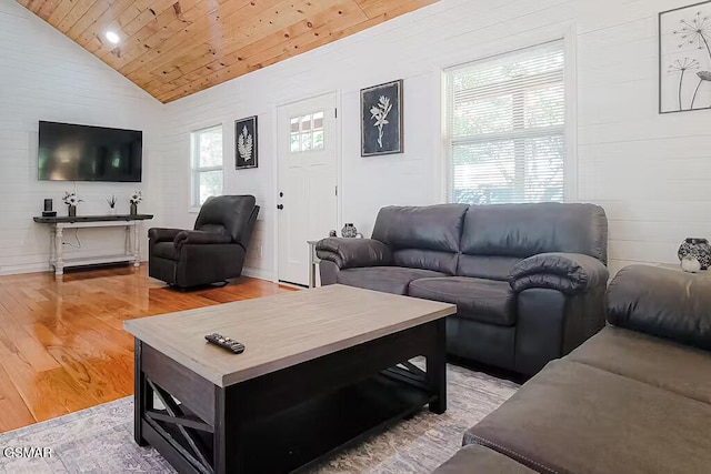 3149 Mutton Hollow Rd, Kodak, TN 37764 - living area featuring wooden ceiling, lofted ceiling, light wood-style floors, recessed lighting, and wooden walls