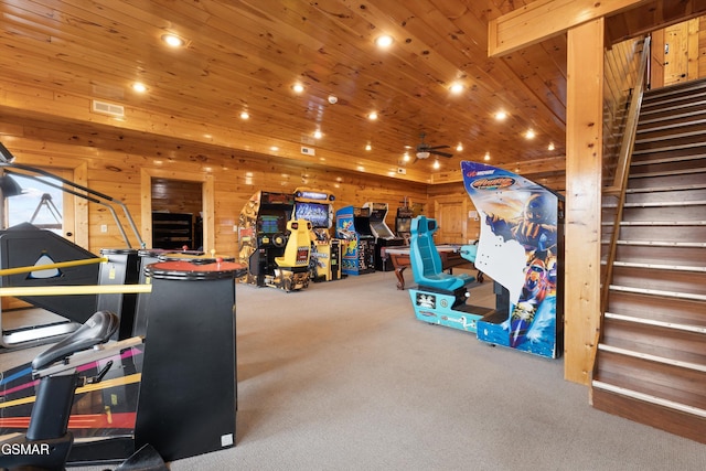 miscellaneous room featuring carpet flooring