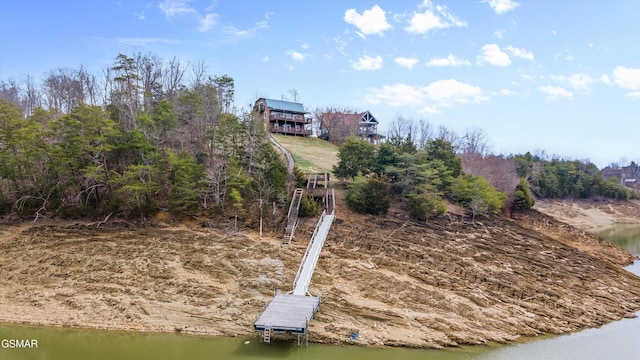 exterior space featuring a water view