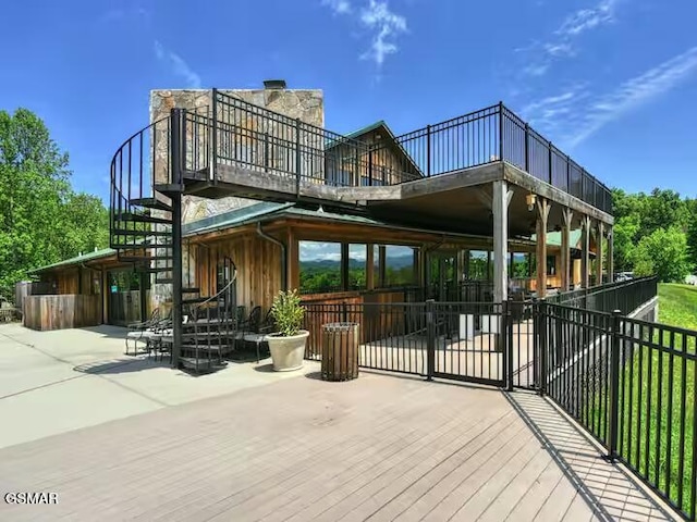 380 Laurel Rd, Townsend, TN 37882 - deck with stairway and a patio
